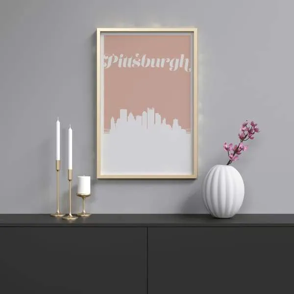 Pittsburgh, Pennsylvania retro inspired city skyline