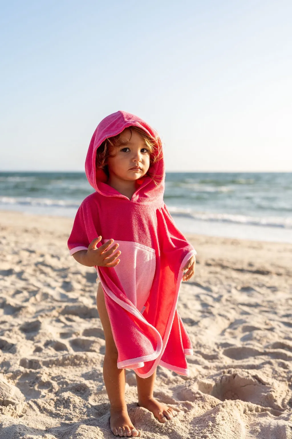 Terry Towelling Hooded Towel - Pink